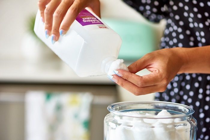 washing clothes with rubbing alcohol