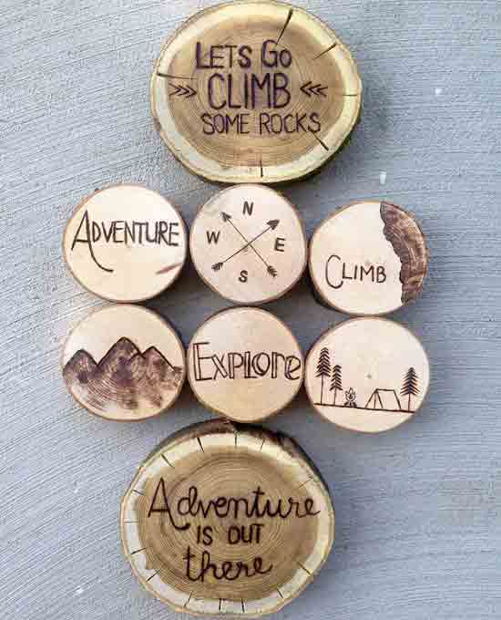 wood burning coaster ideas